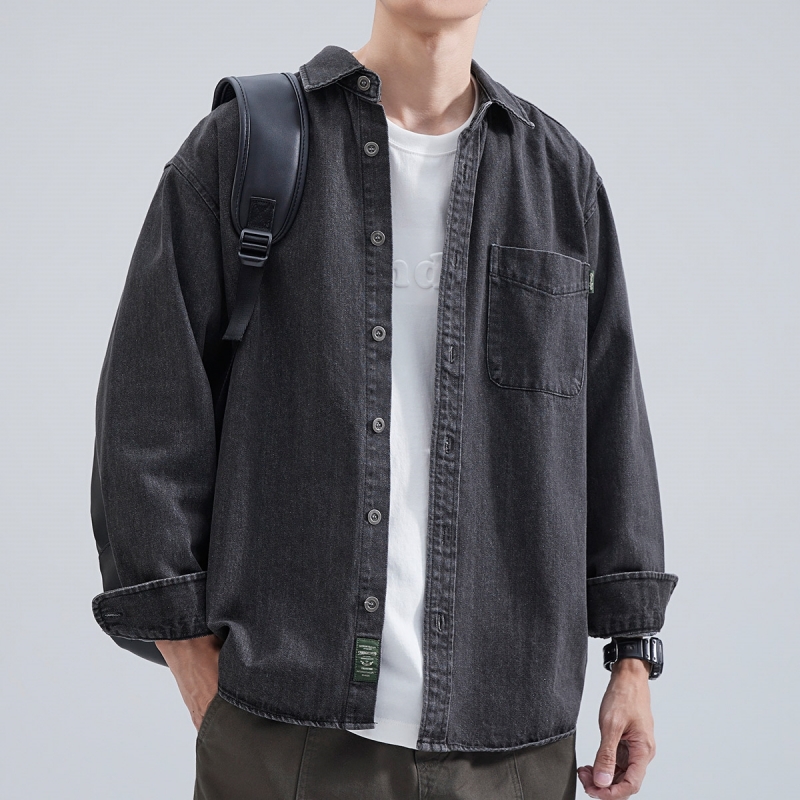 Winter Clothing Items - Denim overhemd heren met lange mouwen