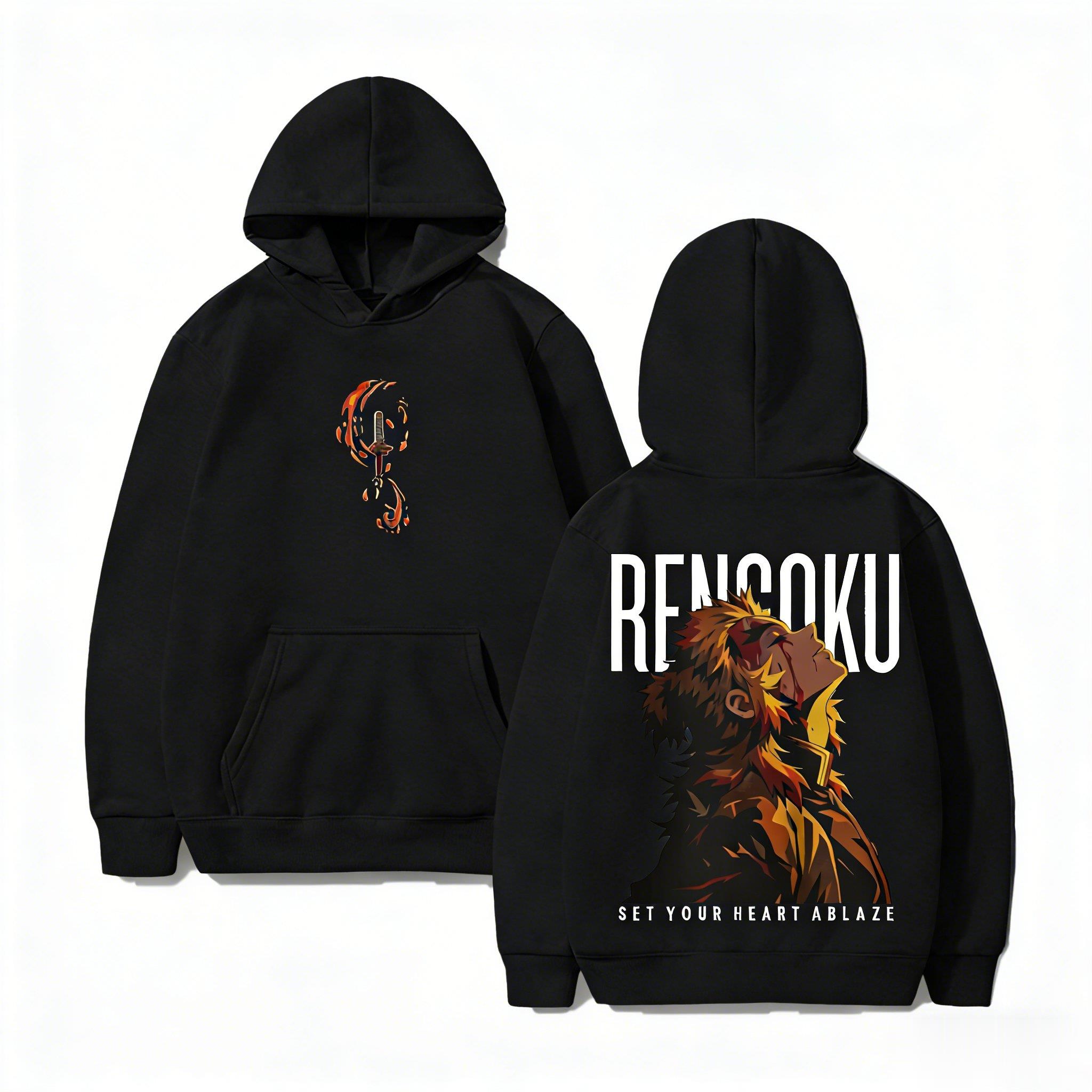 Winter Clothing Trends 2026 - Demon Slayer Rengoku Hoodie Anime Sweatshirt