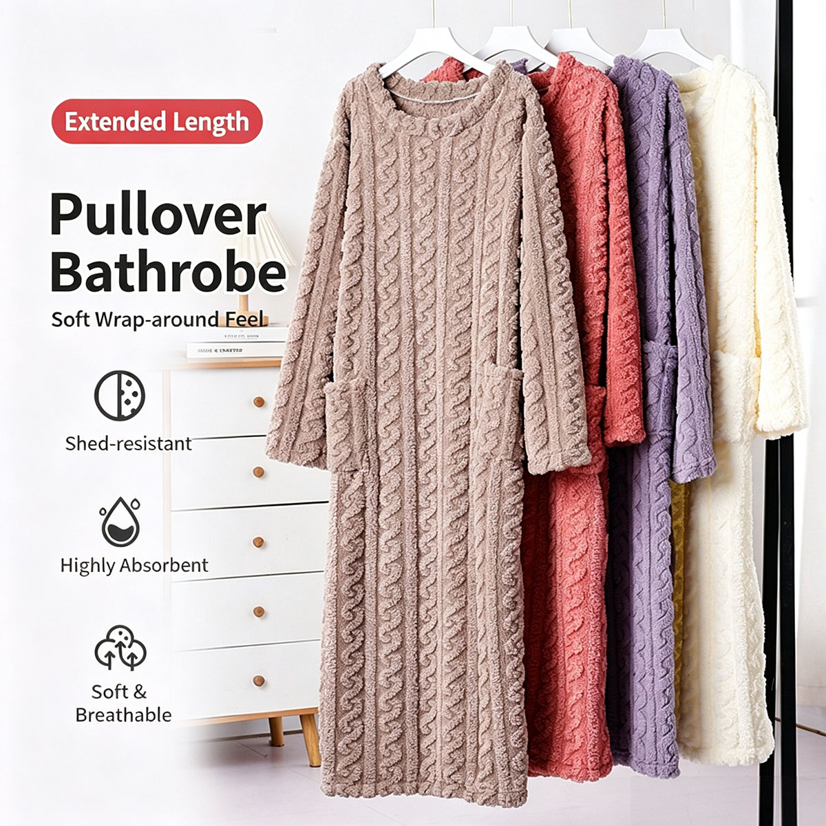 Winter Clothing Items - Winterkoraalfluwelen nachtjapon, damesjacquard-katoenfluwelen slaapkledij, warme huiskleding,