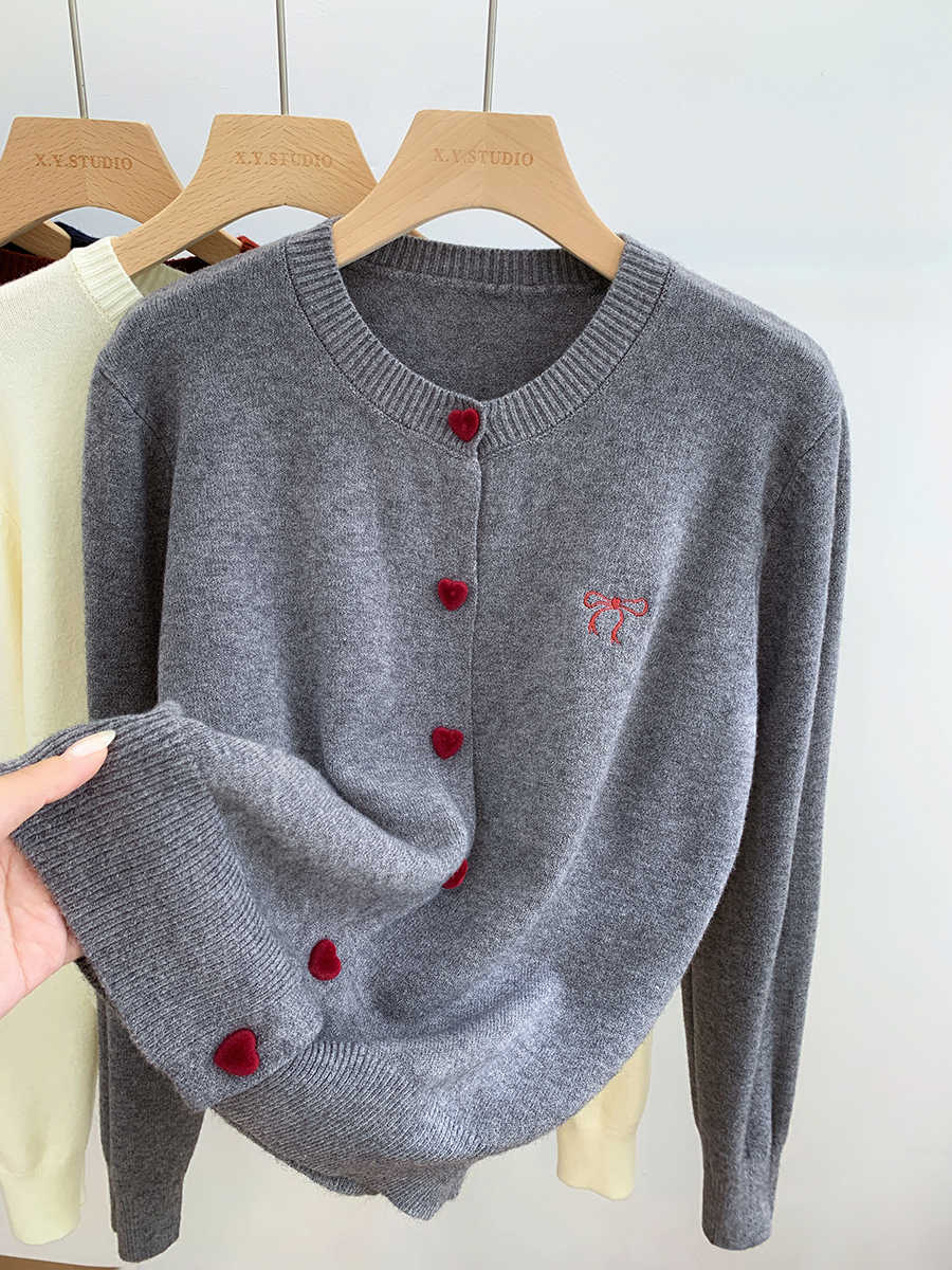 Winter Clothing Trends 2026 - Geborduurde strik gebreide cardigan 2026 O-hals