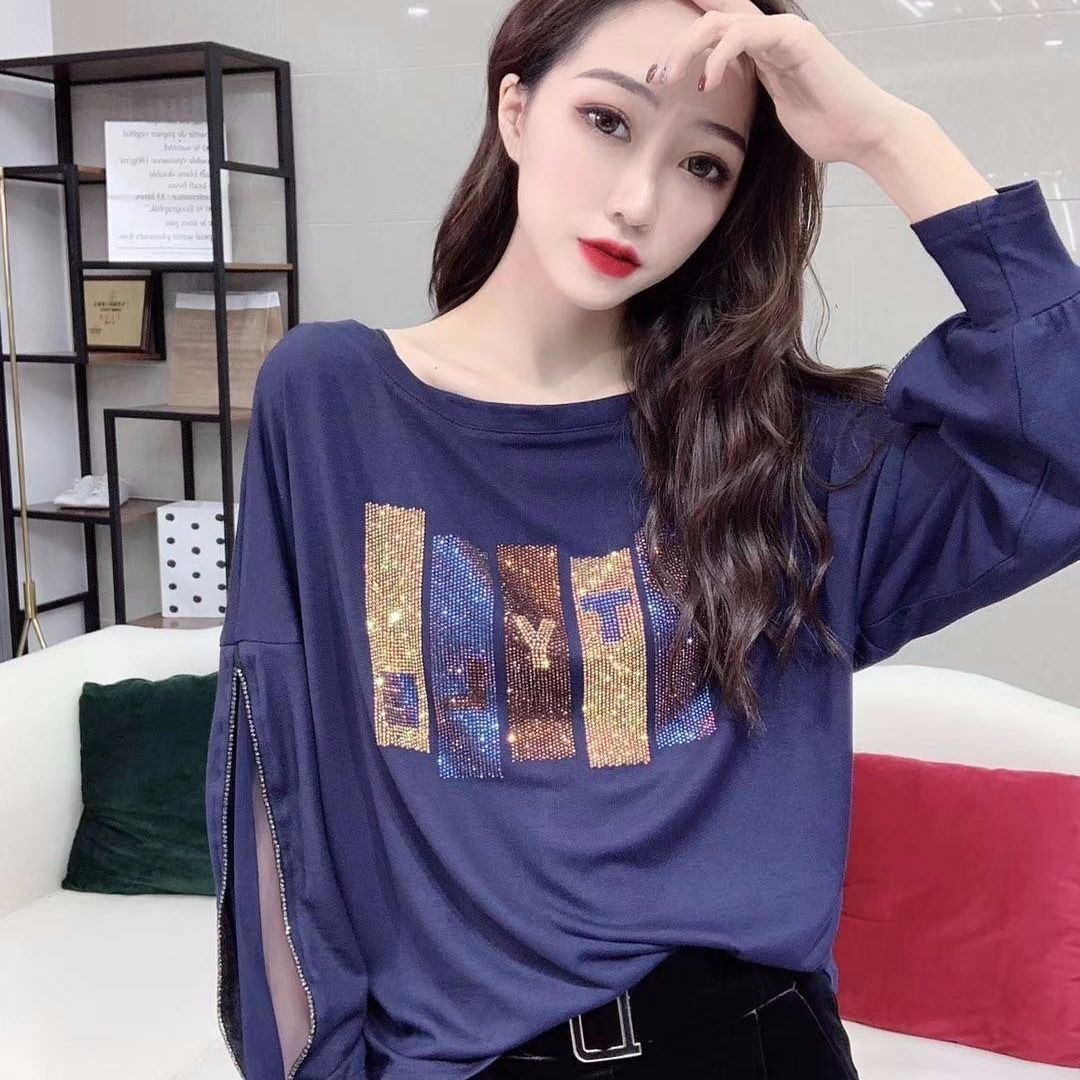 Tee Zwart T-shirt Losse Strass - Winter Clothing Offer recensie en prijs